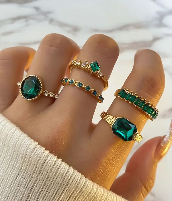 5 piece mix stackable ring set