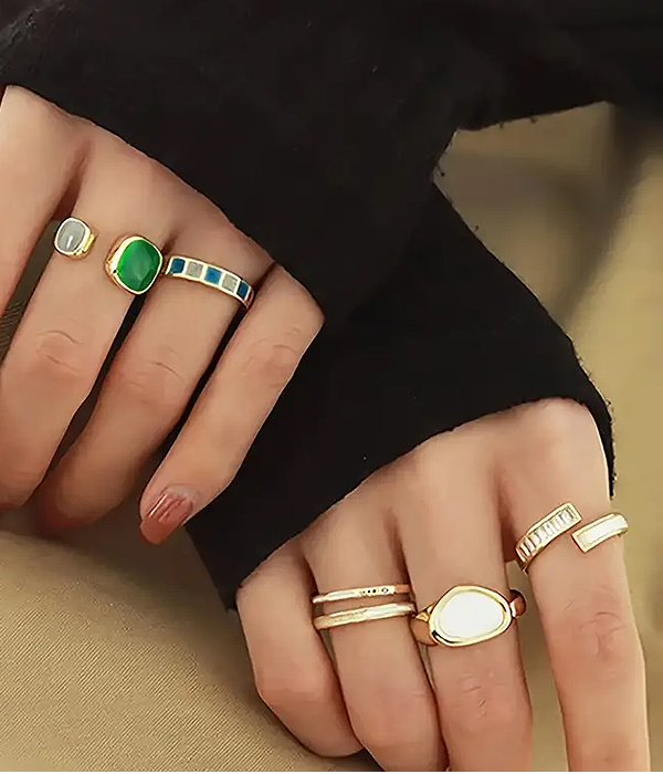 6 piece mix stackable ring set