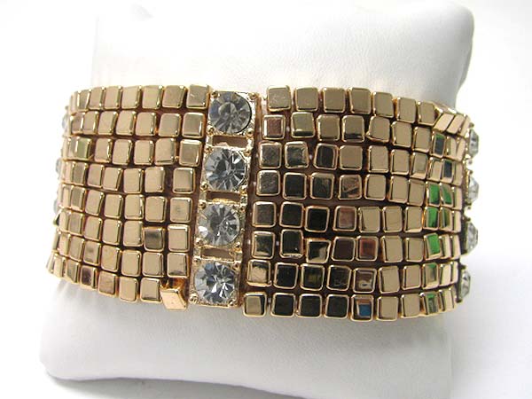 Crystal stud stretch watch band bracelet