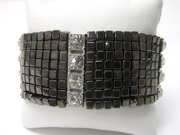 Crystal stud stretch watch band bracelet