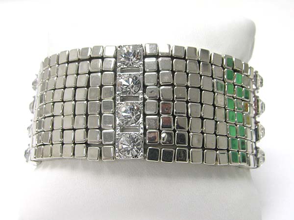 Crystal stud stretch watch band bracelet