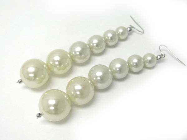 Pearl ball gradual drop earring