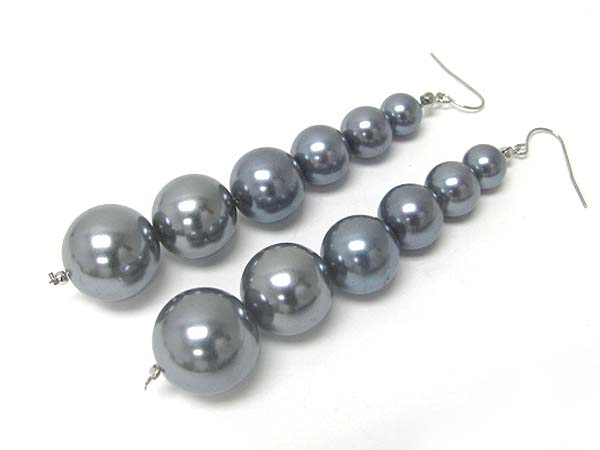 Pearl ball gradual drop earring