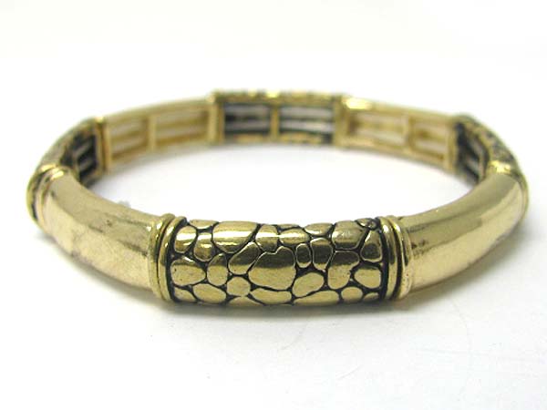 Pebble texture metal stretch bracelet