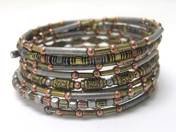 Multi row metal shrink fit bracelet