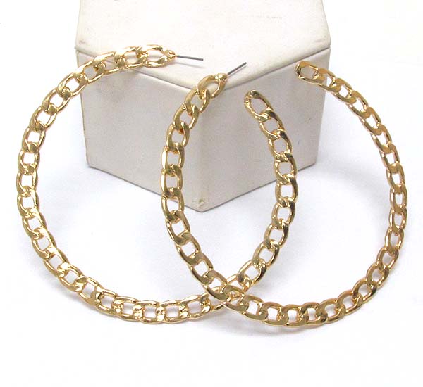 Metal chain hoop earring - hoops