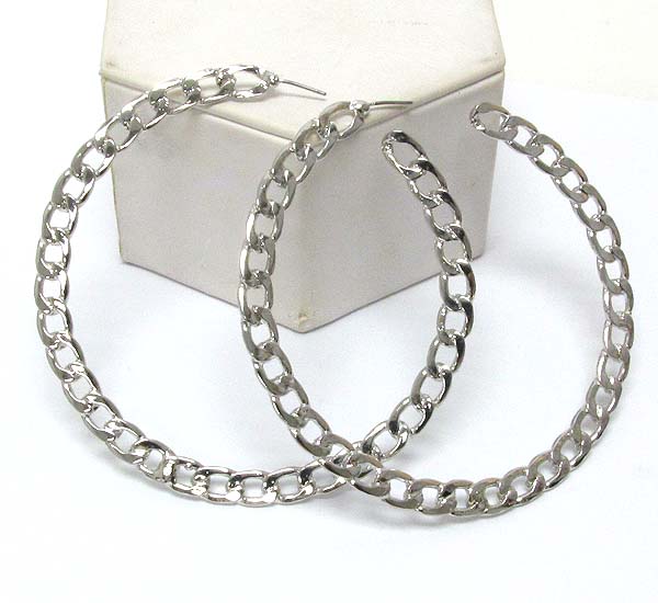 Metal chain hoop earring - hoops