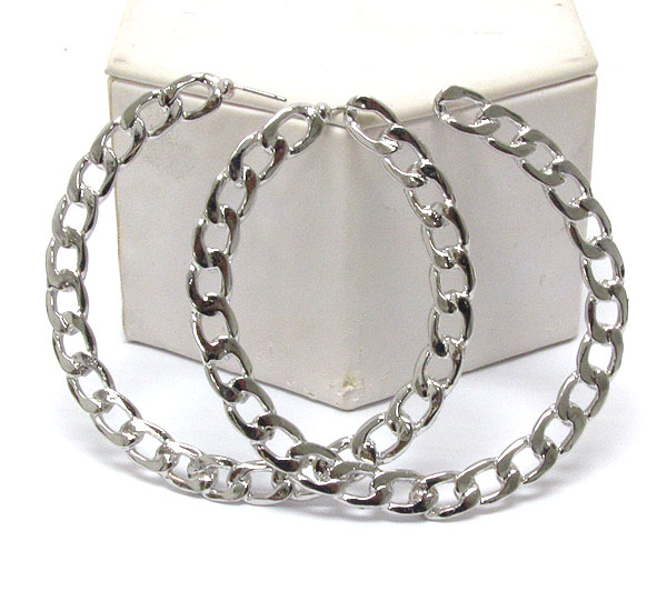 Metal chain hoop earring - hoops