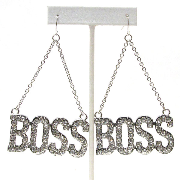 Crystal deco boss drop earring