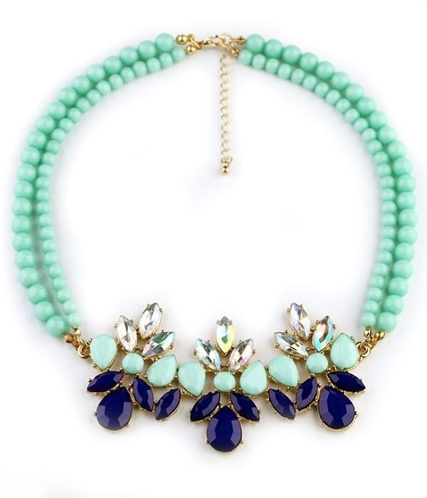 Crystal and acryl statement necklace