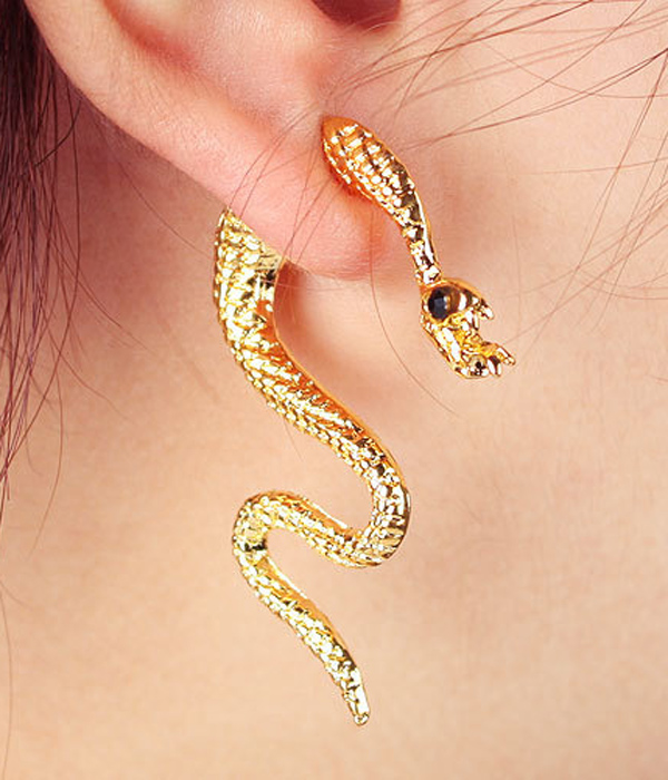 Double sided snake earring