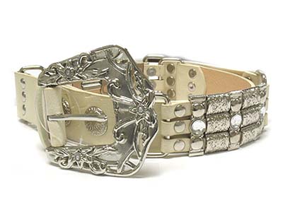 Crystal  and acryl deco buckle belt