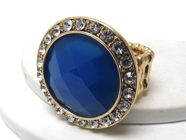 Crystal round glass stone stretch ring