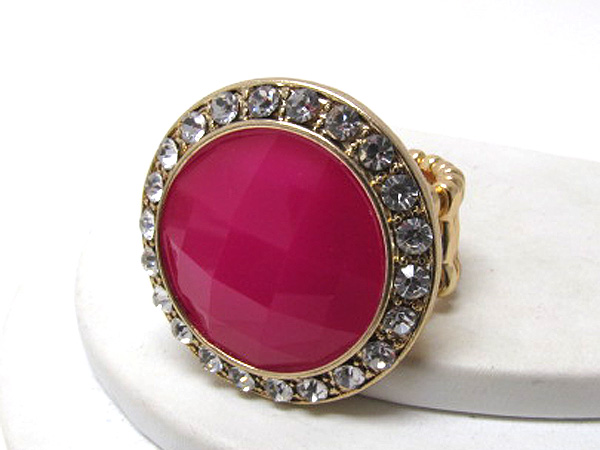 Crystal round glass stone stretch ring