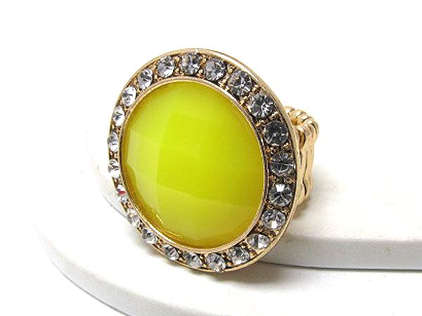 Crystal round glass stone stretch ring