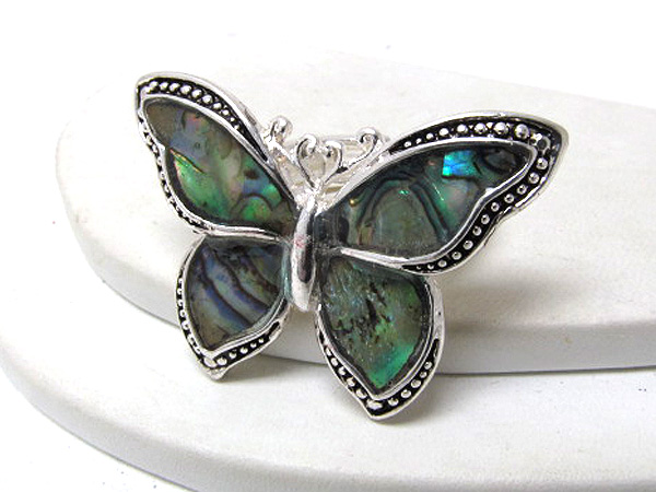 Metal fashion shell butterfly stretch ring