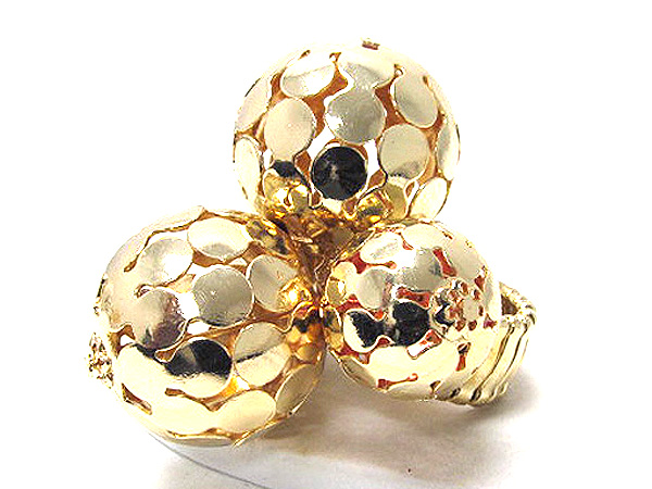 Multi size metal balls colorful fashion stretch ring 