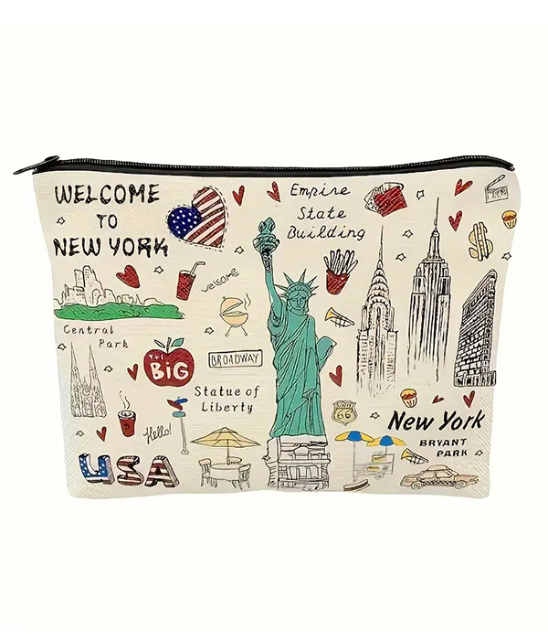 Cosmetic makeup bag - welcome to new york
