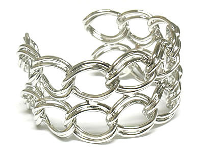 Metal link cuff bangle