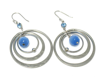 Triple hoop and gradient ball earring - hoops