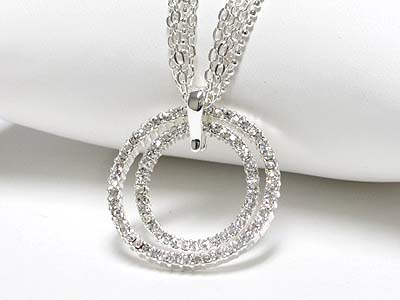 Designer style double hoop necklace