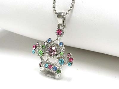 Crystal crown necklace