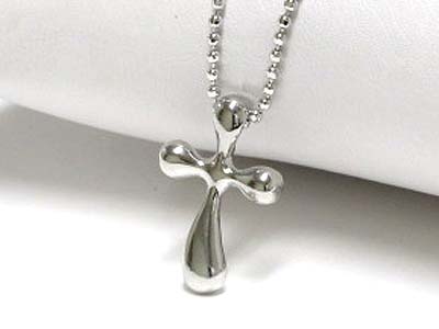 Made in korea whitegold plating designer inspired cross pendant necklace