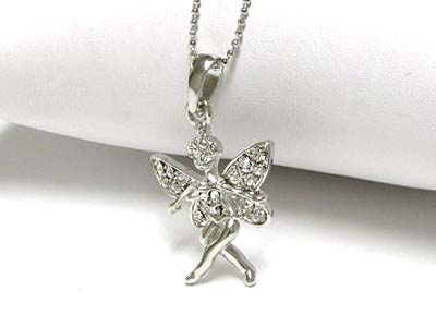 Crystal fairy charm necklace