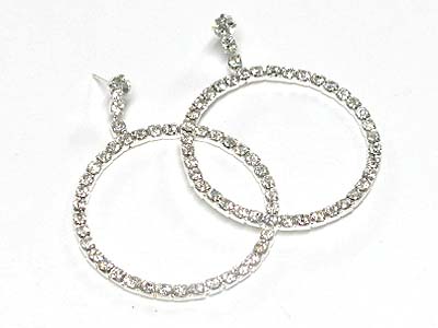 Rhinestone round earring