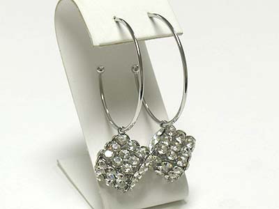 Crystal cube drop earring