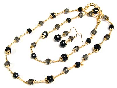 Austrian crystal and casting necklace and earring set