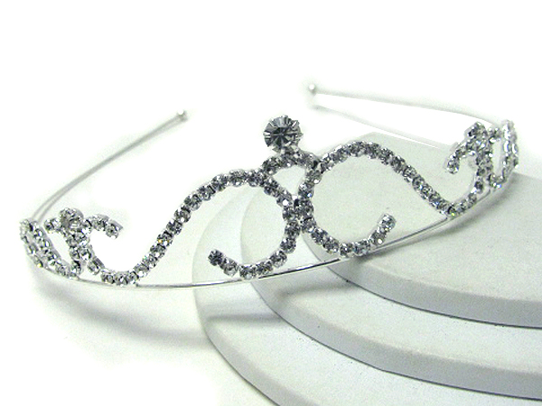 Rhinestone simple swirl style tiara