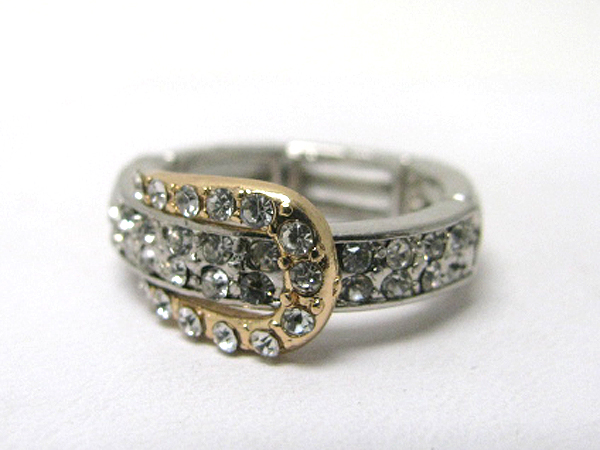 Crystal stud band stretch ring