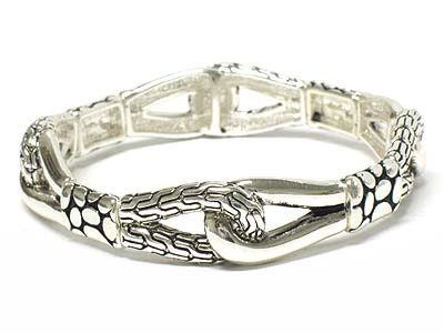 Metal casting link stretch bracelet