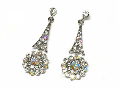 Austrian crystal flower shape dangle earring