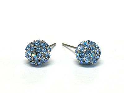 Crystal paved ball earring