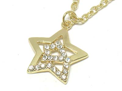 Crystal deco star pendant necklace 