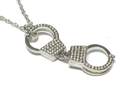 Crystal handcuff pendant necklace