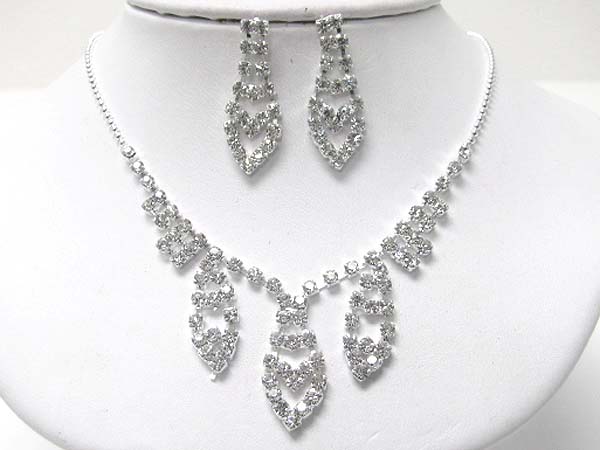 Rhinestone necklace earring set