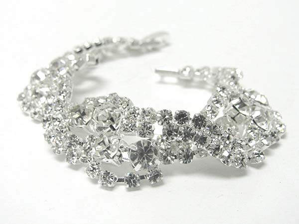 Rhinestone and facet crystal deco bracelet