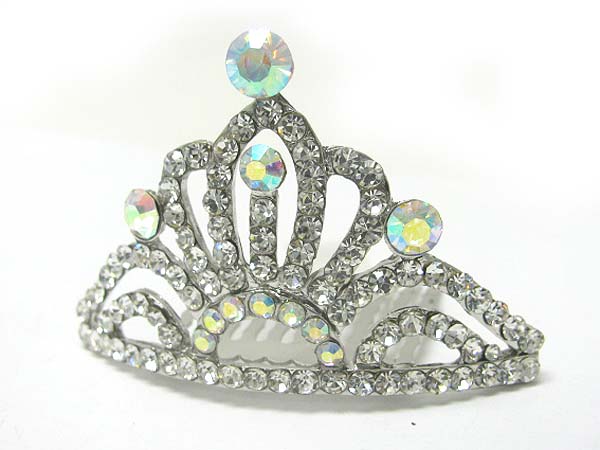 Rhinestone crown hair comb