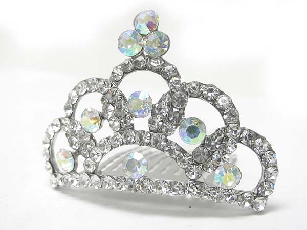 Rhinestone crown hair comb