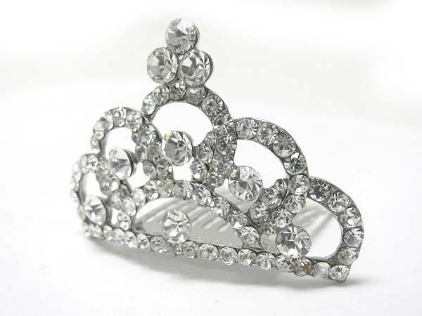 Rhinestone crown hair comb