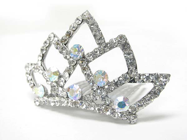 Rhinestone crown hair comb