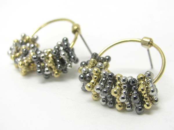 Multi ball edge star dangle hoop earring - hoops