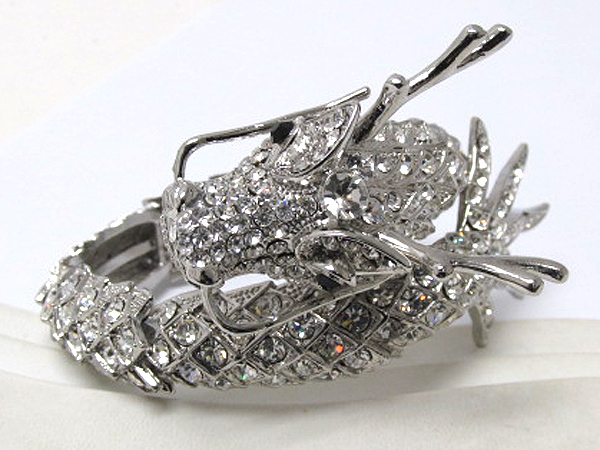 Multi crystal fashion metal dragon stretch bracelet