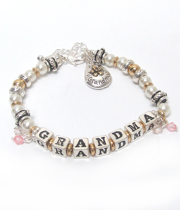 Grandma cube beads charm bracelet 