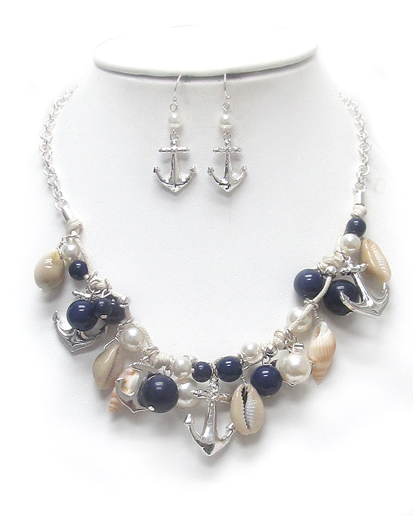 Chell drop sea life theme necklace set 