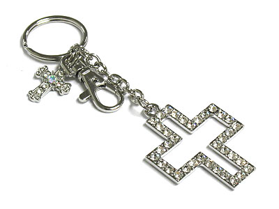 Crystal cross keyholder charm