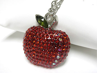 Crystal apple pendant necklace